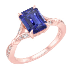 Bague Saphir Naturel 4 Carats - Or Rose 14K