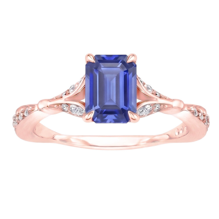Bague Saphir Naturel 4 Carats - Or Rose 14K