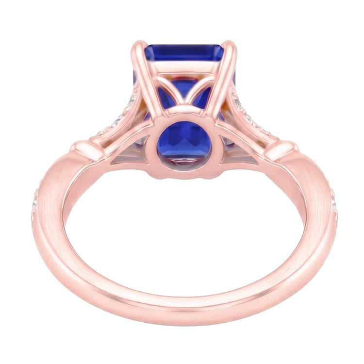 Bague Saphir Naturel 4 Carats - Or Rose 14K