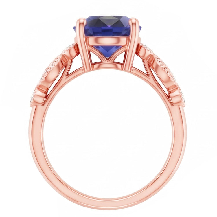 Bague Saphir Naturel 4 Carats - Or Rose 14K