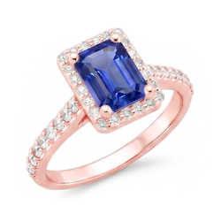 Bague Saphir Naturel 5.25 Carats - Or Rose 14K