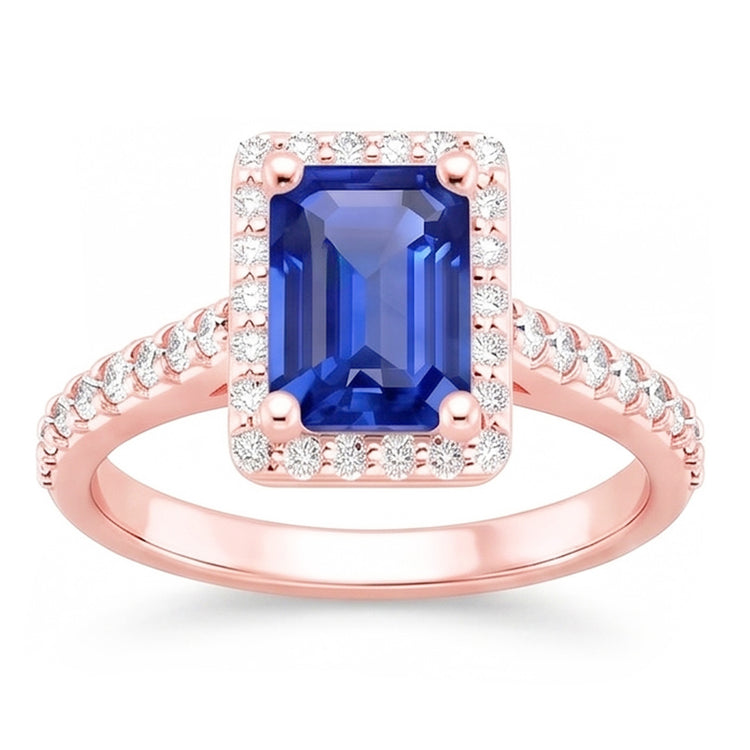 Bague Saphir Naturel 5.25 Carats - Or Rose 14K