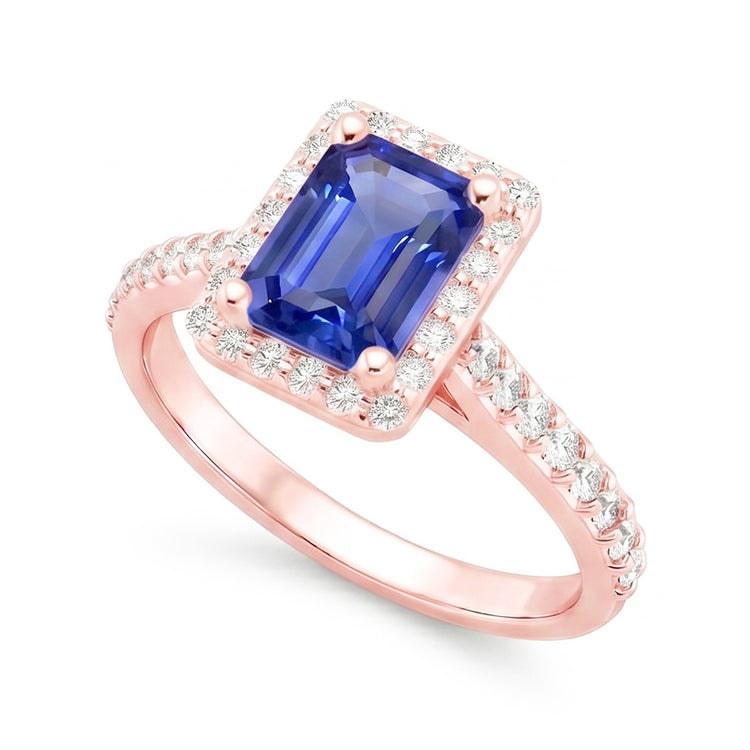 Bague Saphir Naturel 5.25 Carats - Or Rose 14K