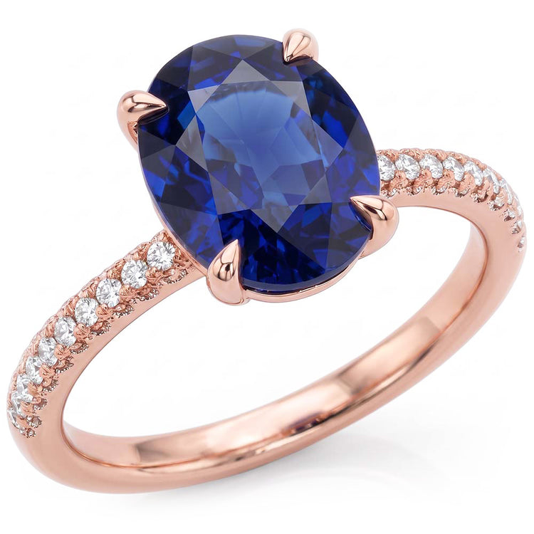 Bague Saphir Naturel 5.50 Carats - Or Rose 14K