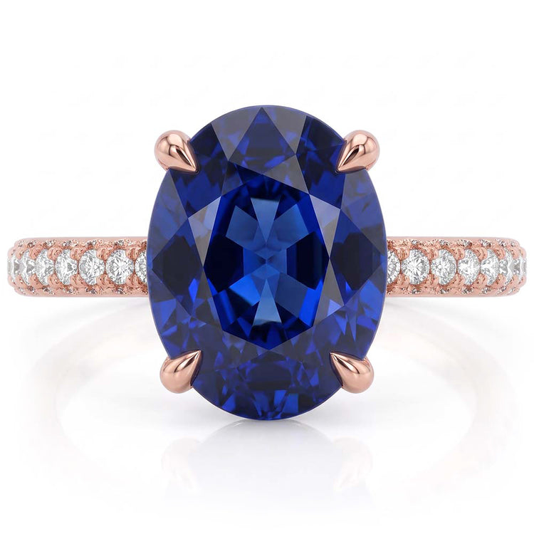 Bague Saphir Naturel 5.50 Carats - Or Rose 14K