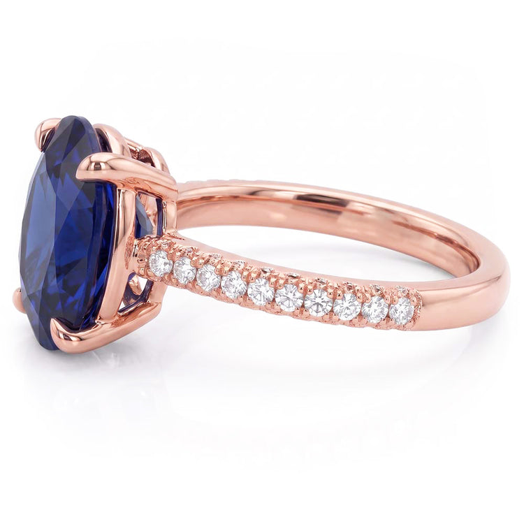 Bague Saphir Naturel 5.50 Carats - Or Rose 14K