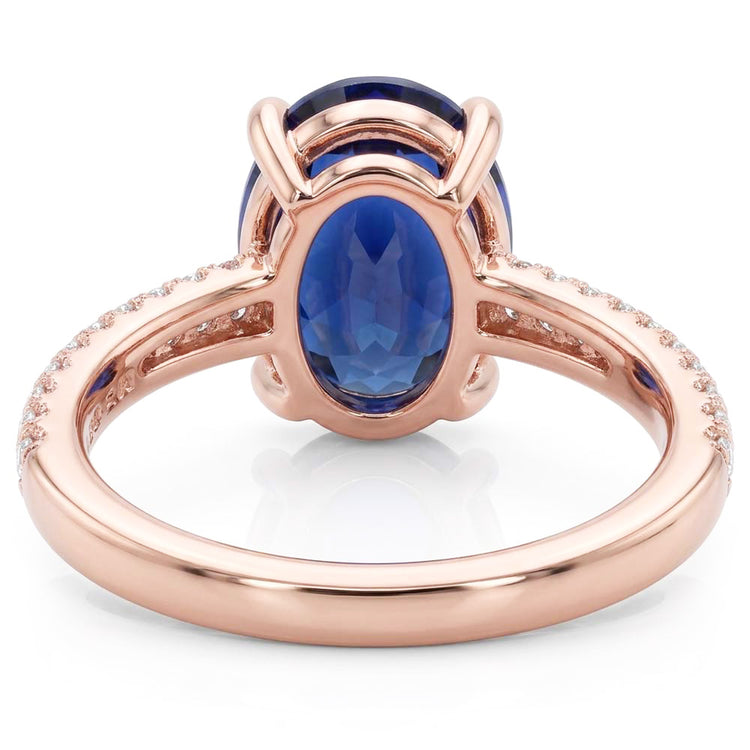Bague Saphir Naturel 5.50 Carats - Or Rose 14K