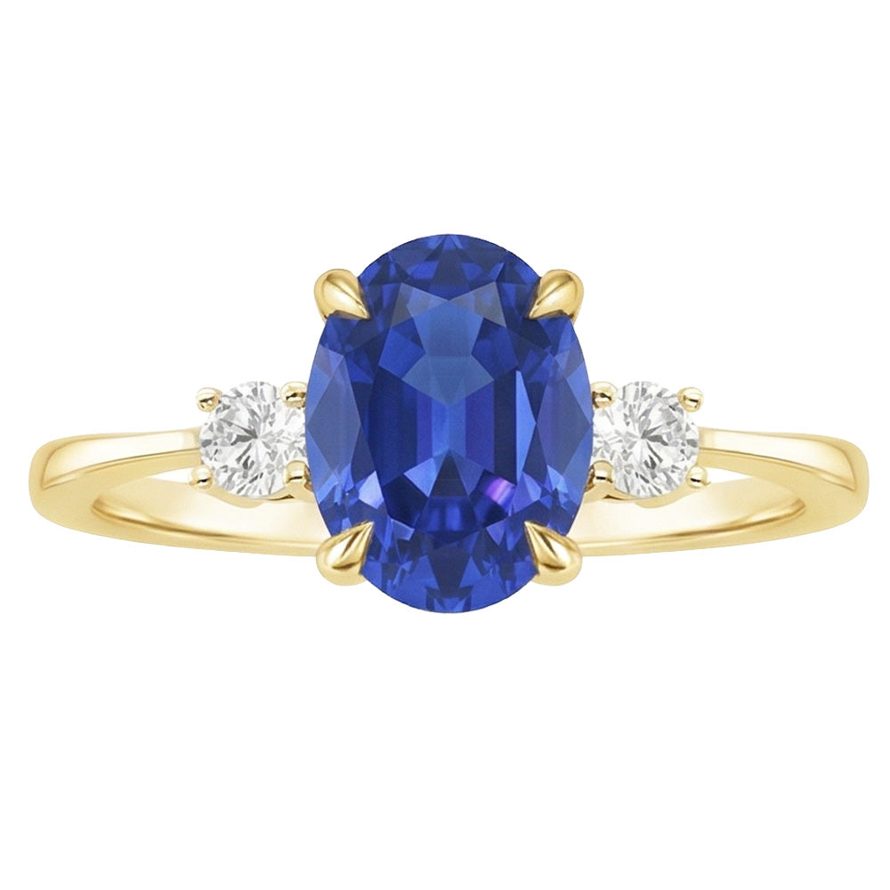 naturel round saphir 5.50carats bague détail rapproché