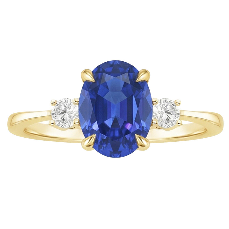 naturel round saphir 5.50carats bague détail rapproché