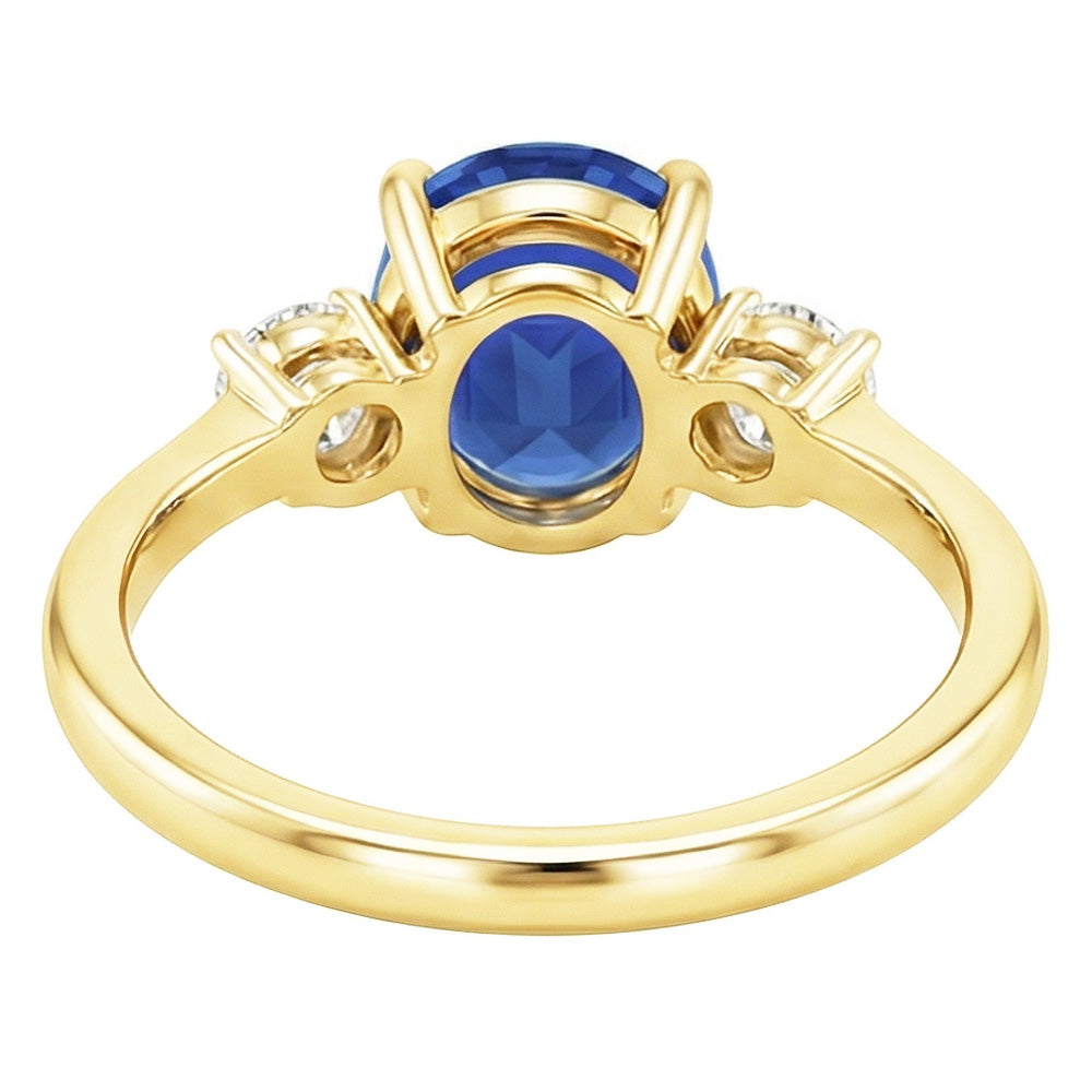 naturel round saphir 5.50carats bague sur blanc