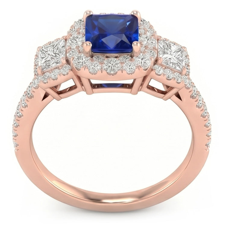 Bague Saphir Naturel 5 Carats - Or Rose 14K