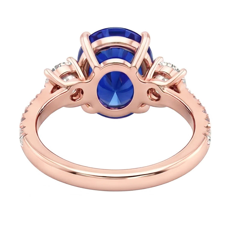 Bague Saphir Naturel 5 Carats - Or Rose 14K
