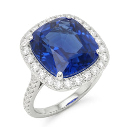 Bague Saphir Naturel Taille Coussin 3 Carats