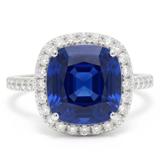 Bague Saphir Naturel Taille Coussin 3 Carats