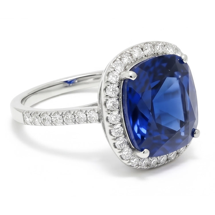 Bague Saphir Naturel Taille Coussin 3 Carats