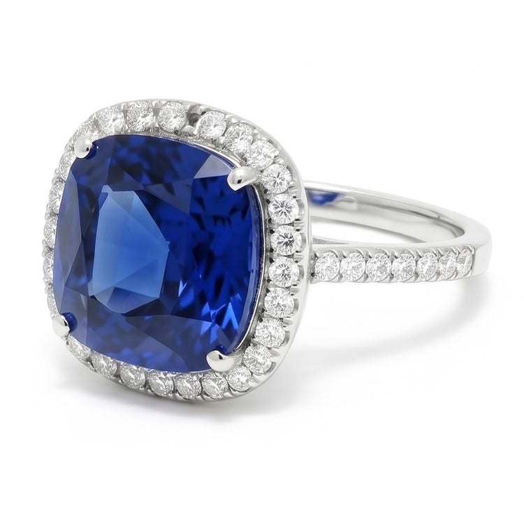 Bague Saphir Naturel Taille Coussin 3 Carats