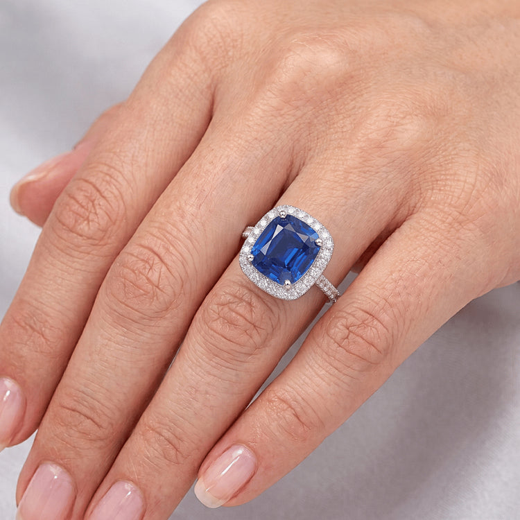 Bague Saphir Naturel Taille Coussin 3 Carats