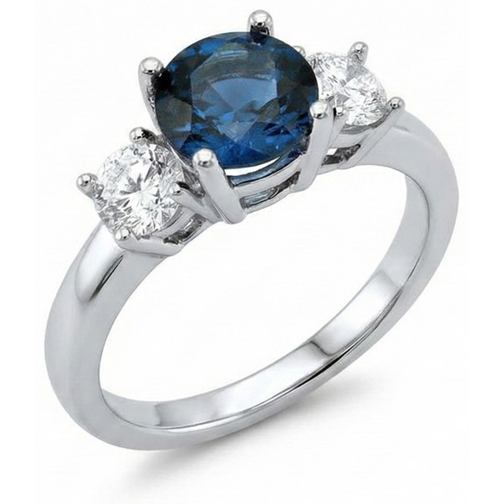 naturel round saphir 4carats bague détail rapproché