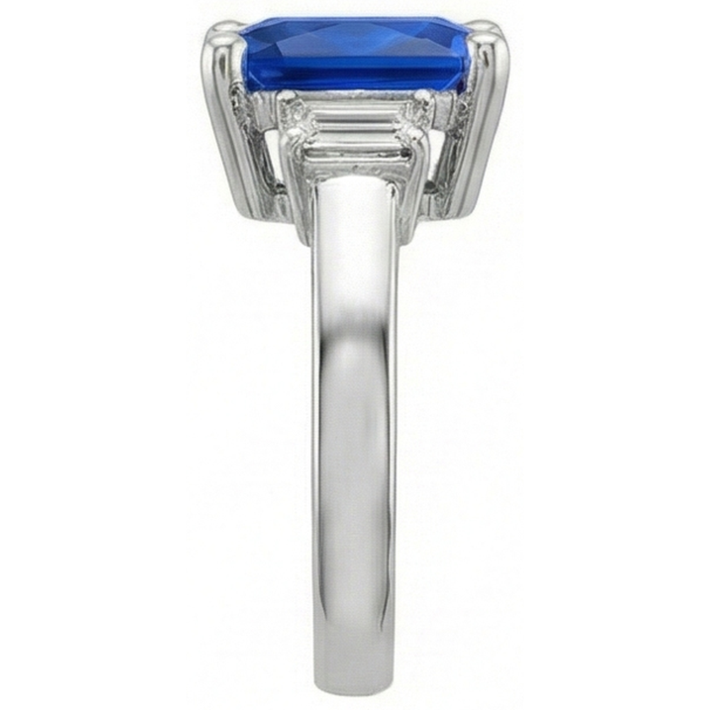 naturel radiant saphir 4carats bague vue de dessus