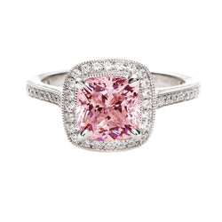 Bague Saphir Rose Taille Coussin