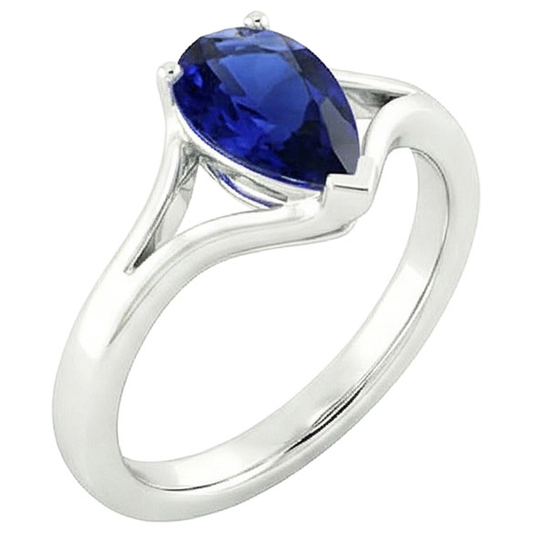 Bague Saphir Solitaire Madagascar Poire