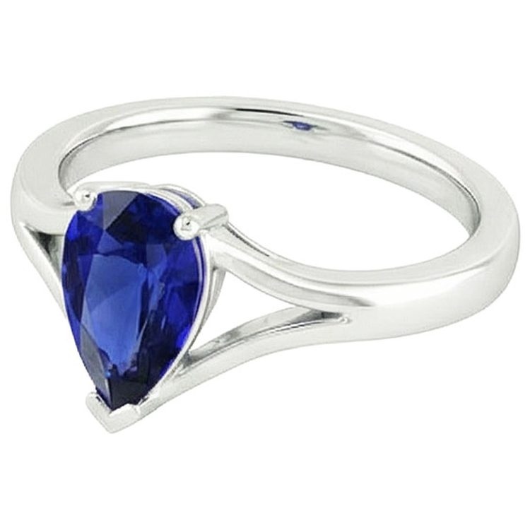 Bague Saphir Solitaire Madagascar Poire