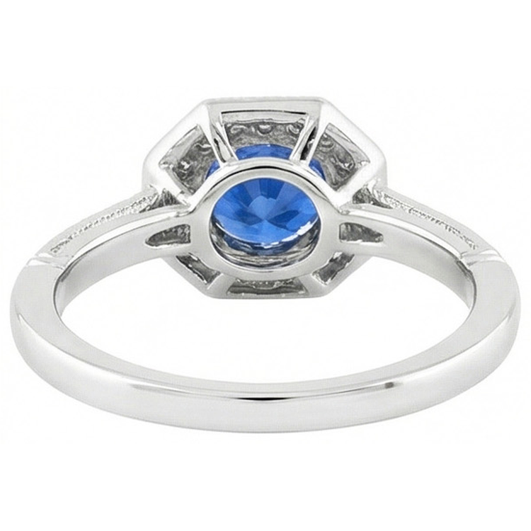 naturel round diamant 3.35carats bague sur blanc