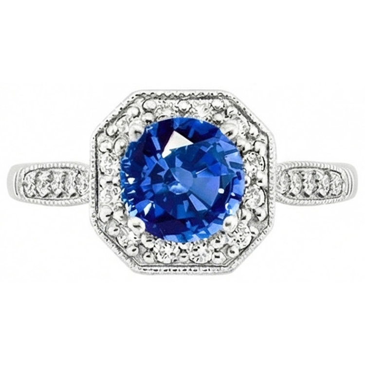 naturel round diamant 3.35carats bague angle de côté