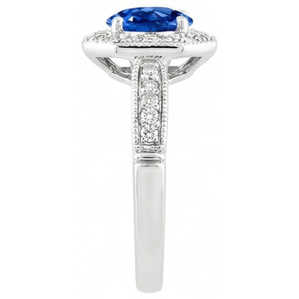 naturel round diamant 3.35carats bague vue de profil