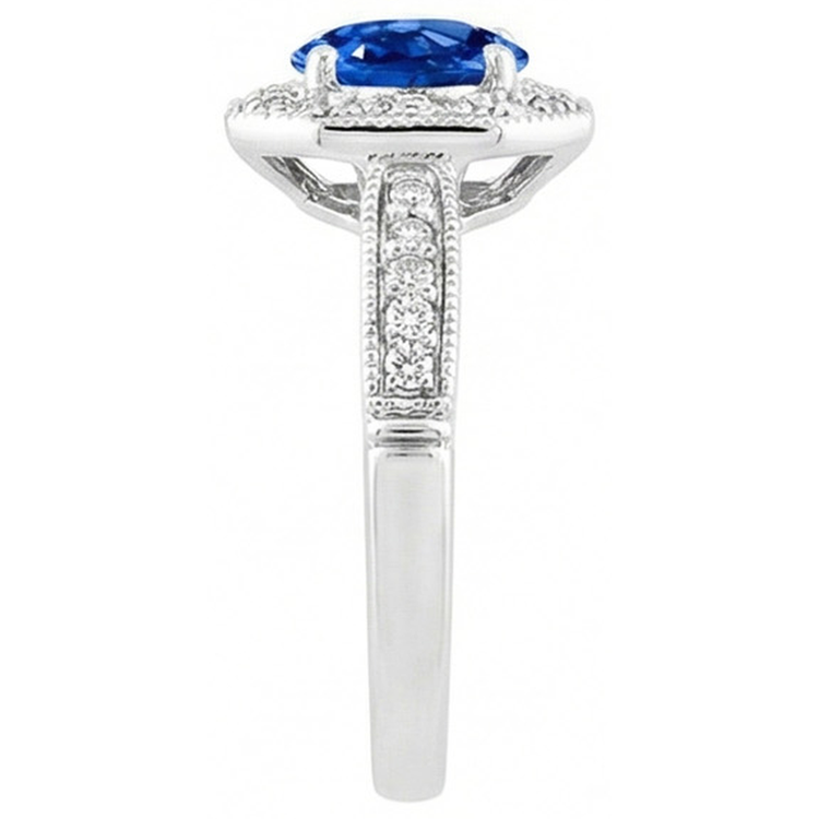 naturel round diamant 3.35carats bague vue de profil