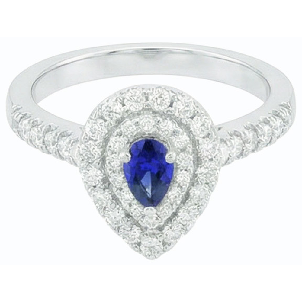naturel pear diamant 3carats bague angle de côté