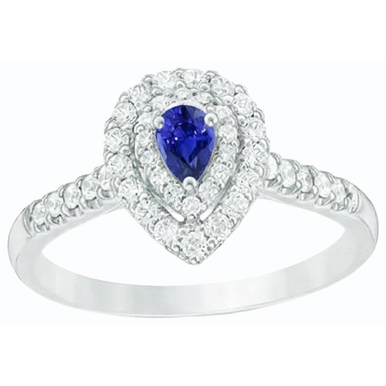 naturel pear diamant 3carats bague vue de dessus