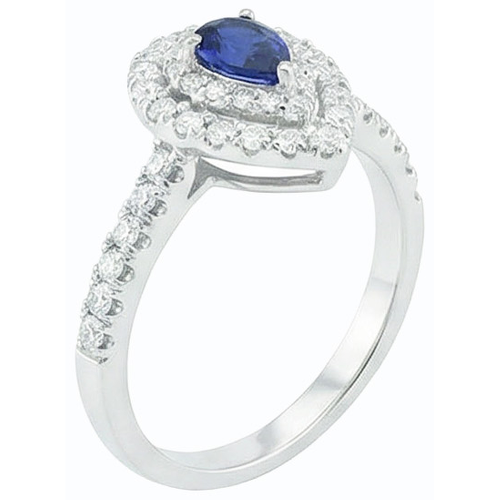 naturel pear diamant 3carats bague vue de profil