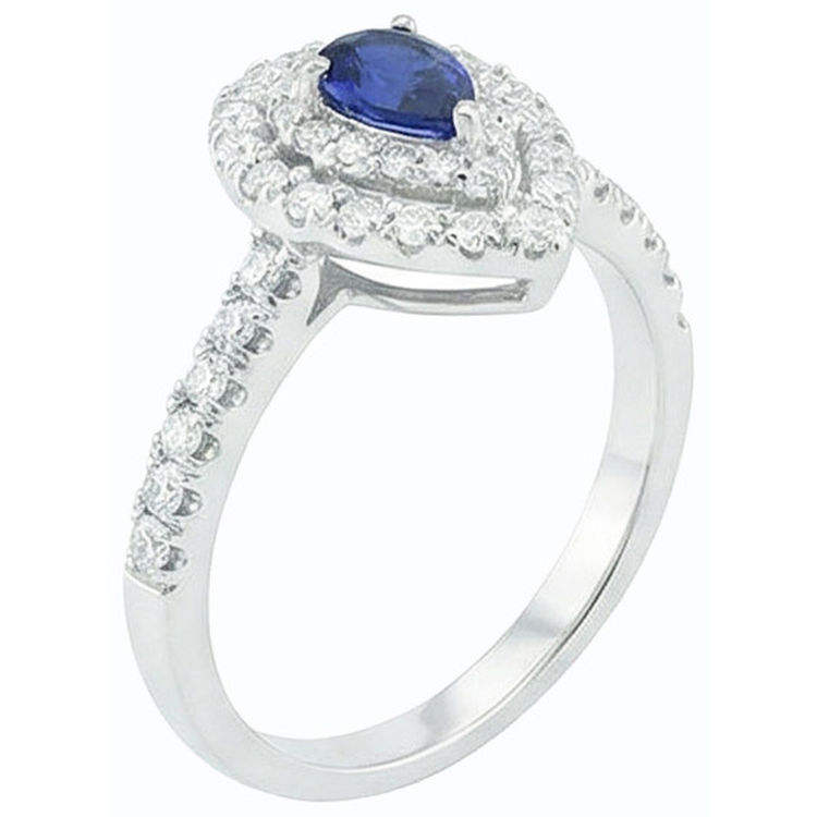 naturel pear diamant 3carats bague vue de profil