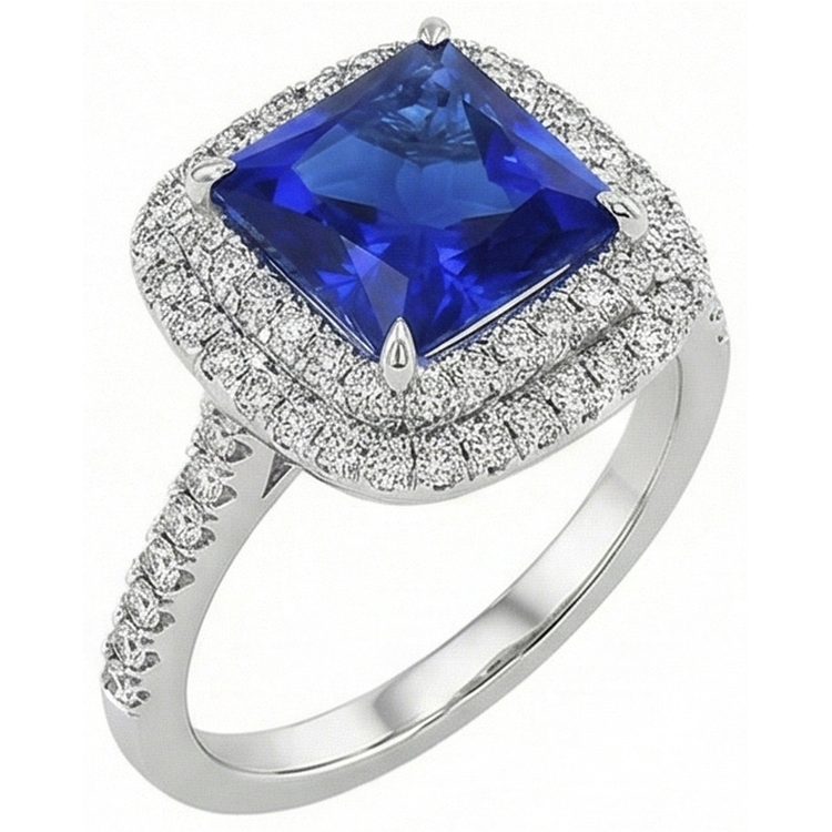 naturel diamant 4.50carats bague angle de côté
