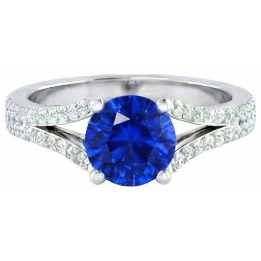 naturel round diamant 3.20carats bague détail rapproché