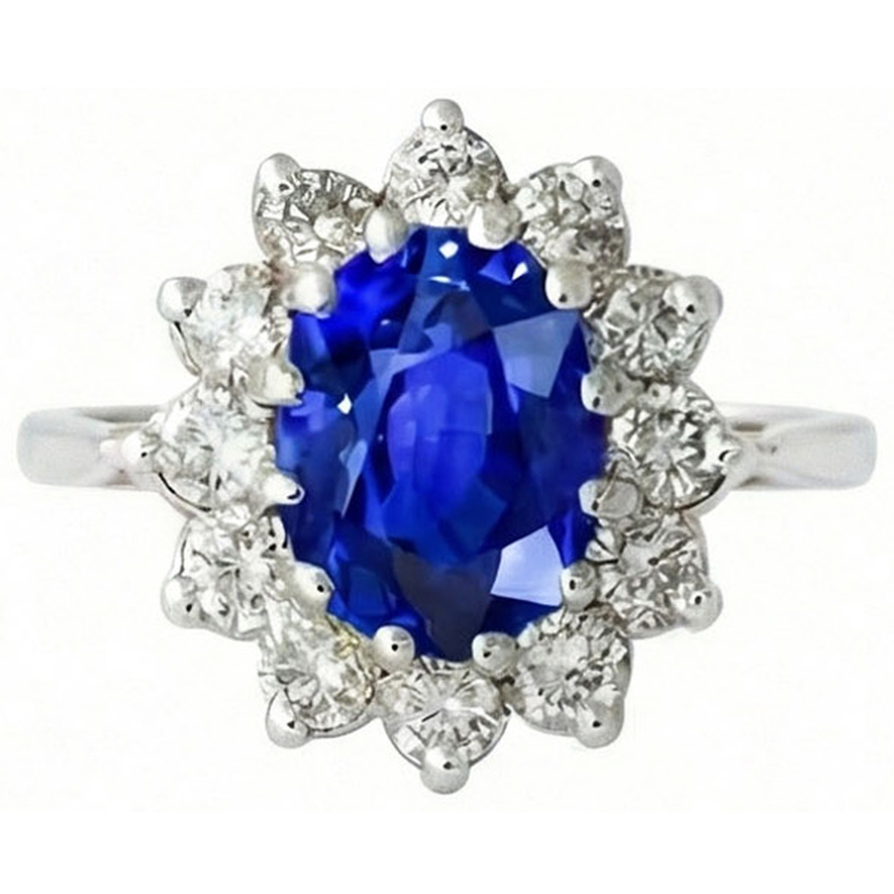 naturel round diamant 6.50carats bague vue de face