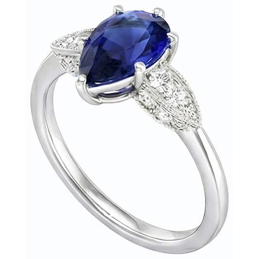 naturel baguette diamant 3.50carats bague angle de côté