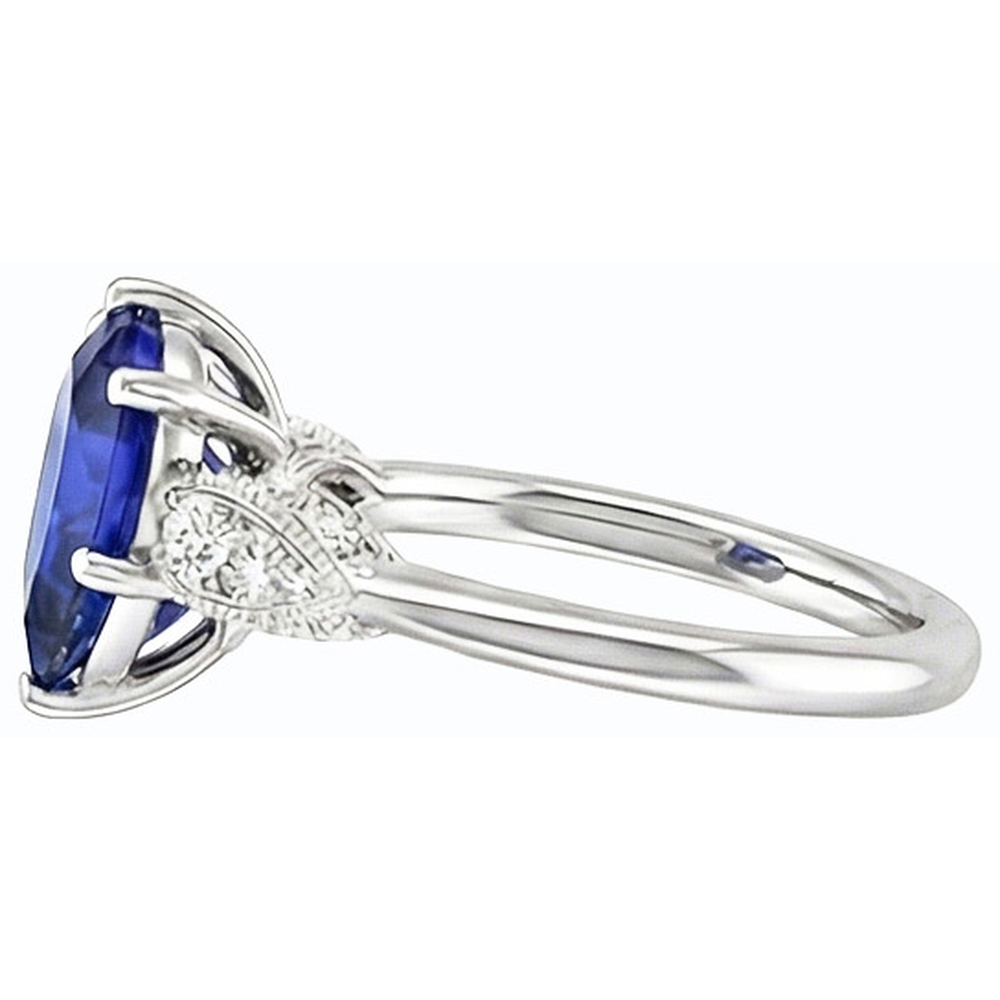 naturel baguette diamant 3.50carats bague vue de profil