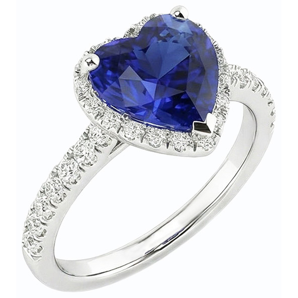 naturel round diamant 3.50carats bague vue de face