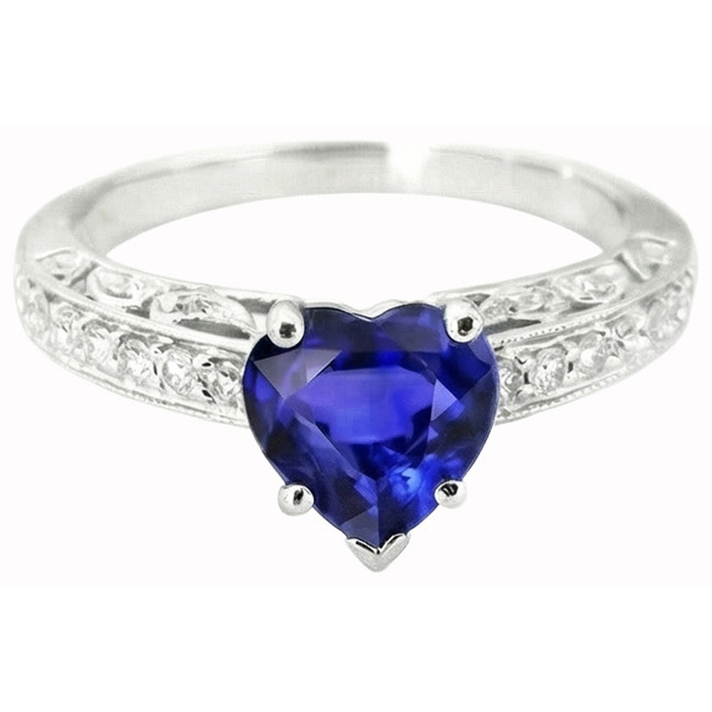 naturel heart diamant 1.50carats bague vue de face