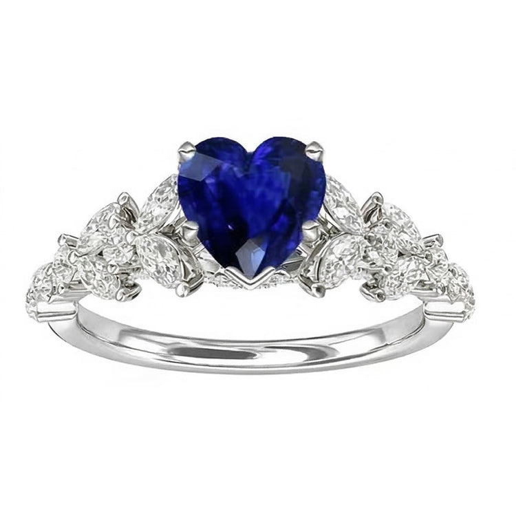 naturel marquise saphir 3.50carats bague angle de côté