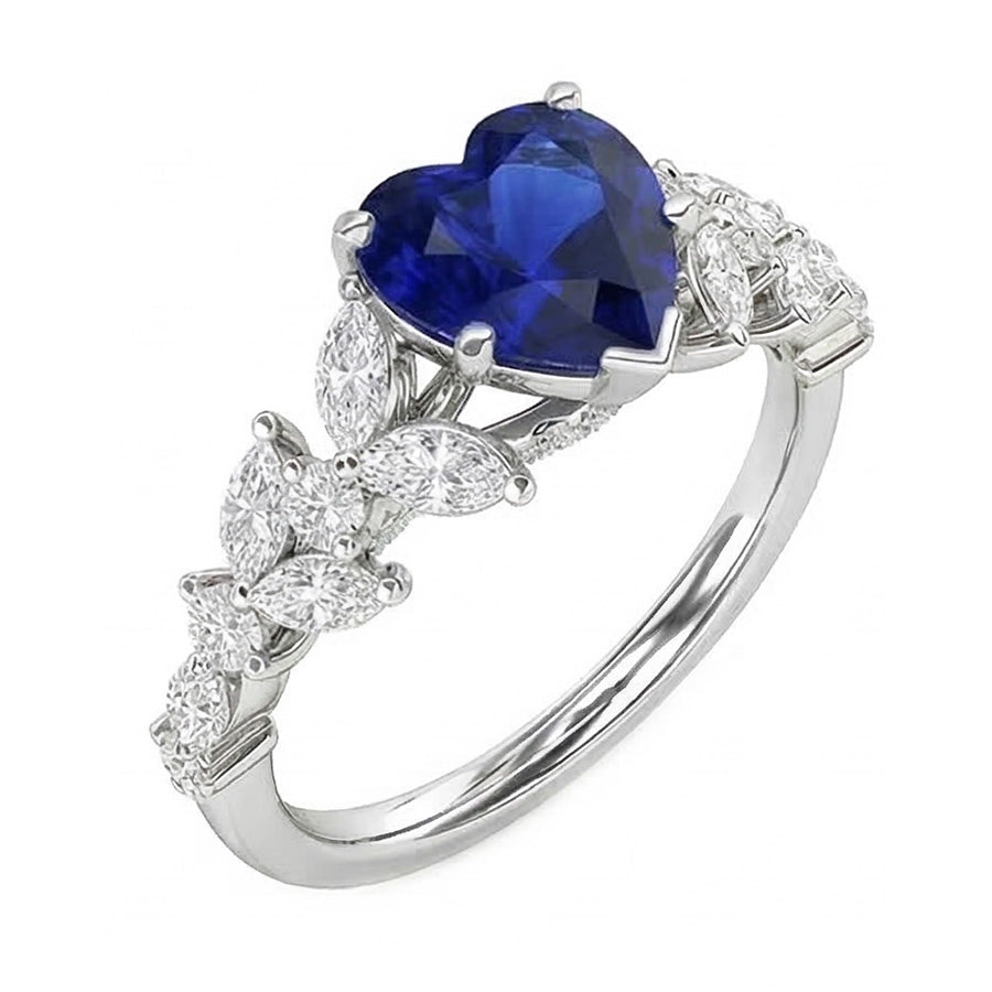 naturel marquise saphir 3.50carats bague détail rapproché
