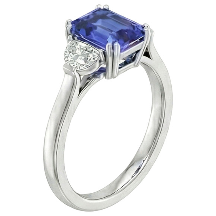 Bague Saphir Taille Émeraude 11 Carats