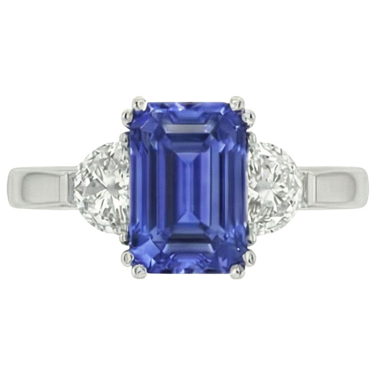 Bague Saphir Taille Émeraude 11 Carats