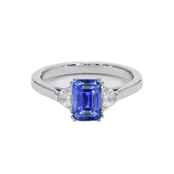 Bague Saphir Taille Émeraude 11 Carats