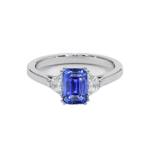 Bague Saphir Taille Émeraude 11 Carats