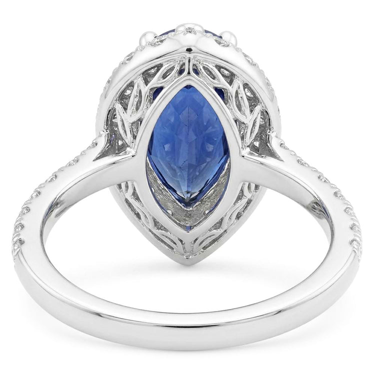Bague Saphir Taille Poire Et Diamant
