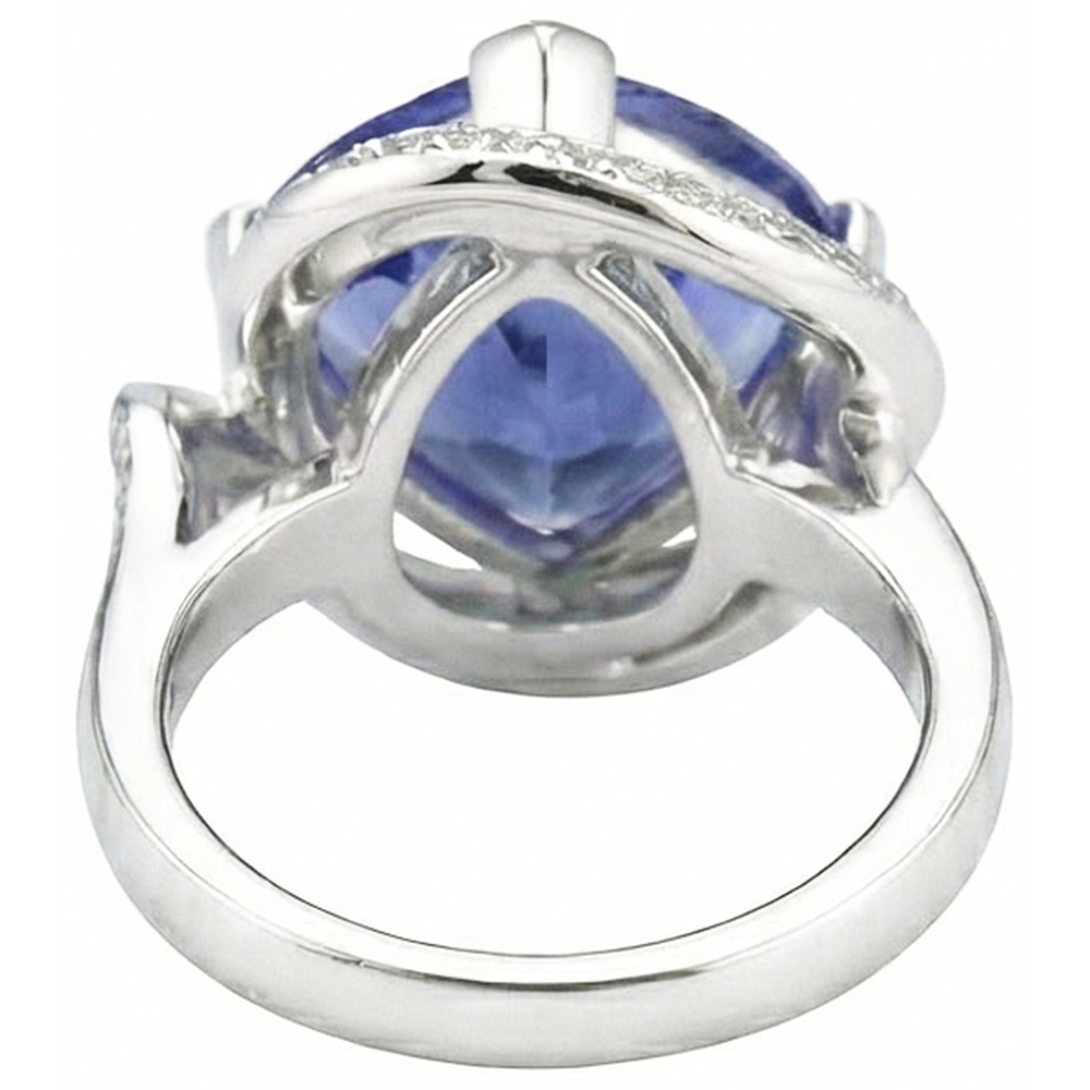 naturel trillion diamant 7.01carats bague vue de profil