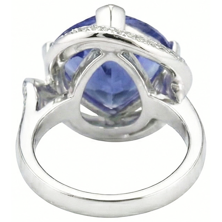 naturel trillion diamant 7.01carats bague vue de profil